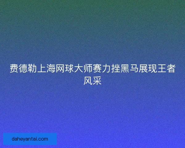 费德勒上海网球大师赛力挫黑马展现王者风采