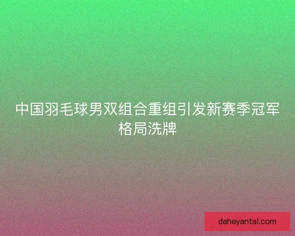 中国羽毛球男双组合重组引发新赛季冠军格局洗牌